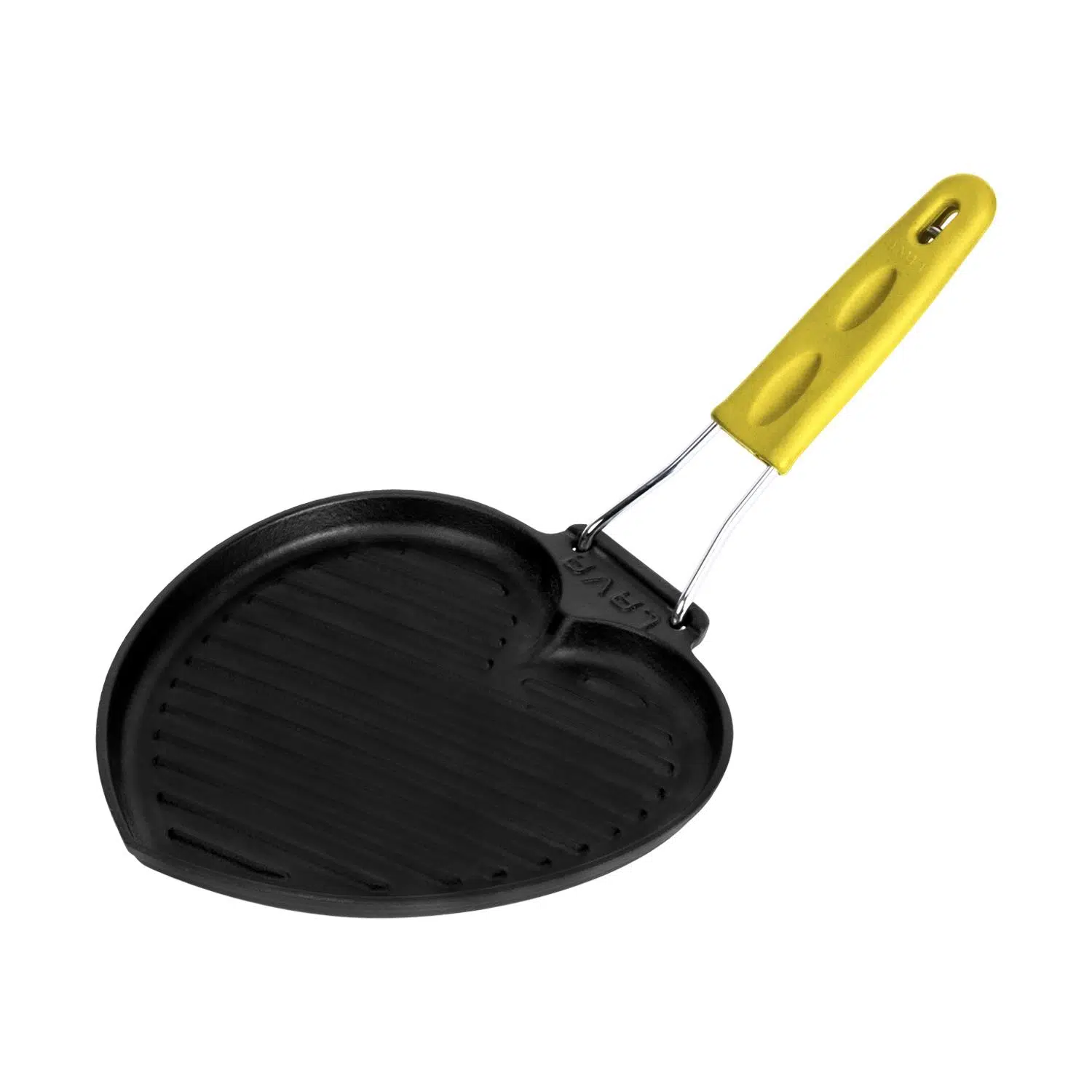 Lava Döküm Sığ Izgara Tavası Love Serisi Silikon Tel Saplı Ölçü 22x23cm. - Sarı