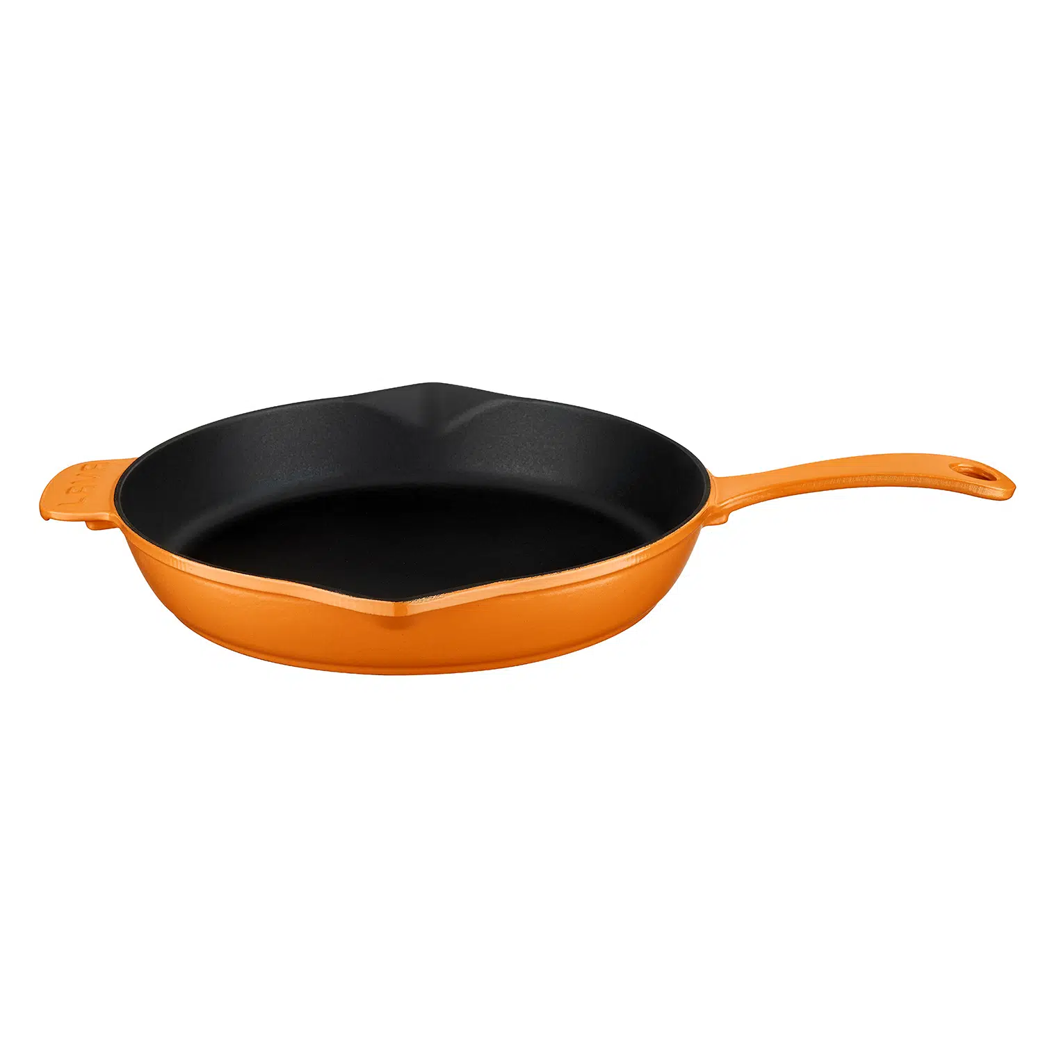 Lava Döküm Yuvarlak Kızartma Tavası Döküm Demir Yekpare Saplı Spring Serisi Çap(Ø)28cm. - Turuncu