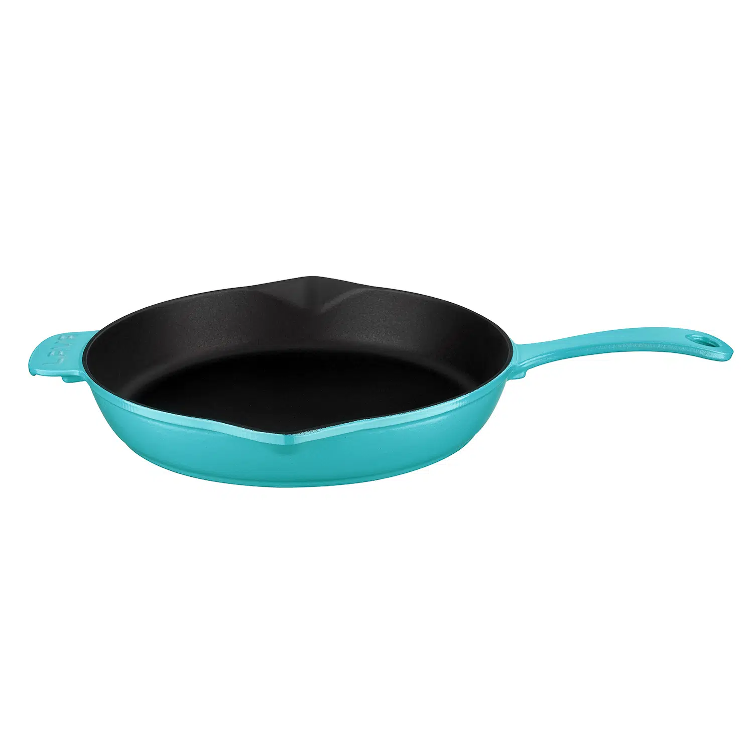Lava Döküm Yuvarlak Kızartma Tavası Döküm Demir Yekpare Saplı Spring Serisi Çap(Ø)28cm. - Turkuaz